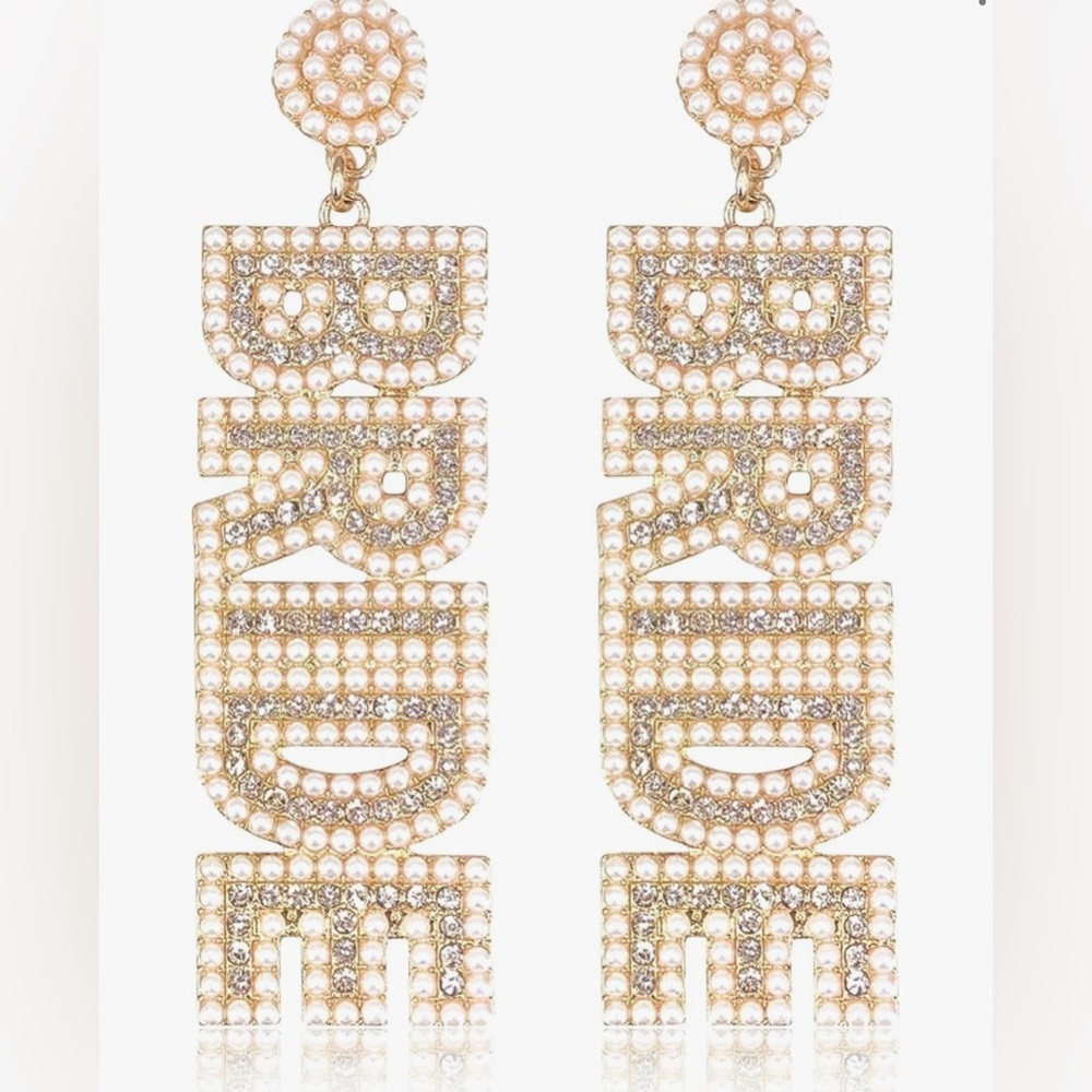 Bride Bachelorette Drop Earrings